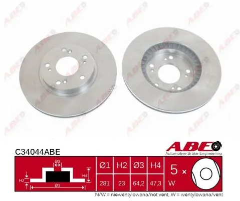 Тормоз дисковый передний ABE C34044ABE цена, от 32.06 USD