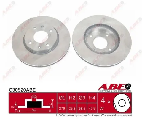 Тормоз дисковый передний ABE C30520ABE цена, от 32.98 USD