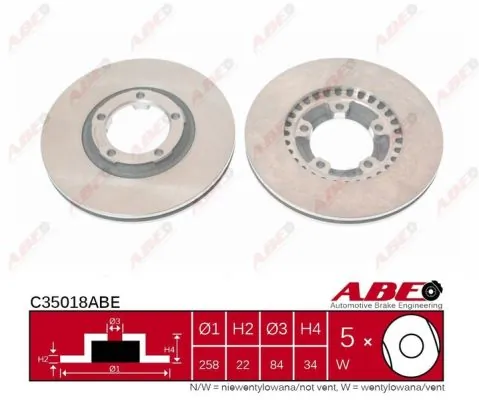 Тормоз дисковый передний ABE C35018ABE цена, от 25.91 USD