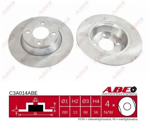 Тормоз дисковый передний ABE C3A014ABE цена, от 25.20 USD