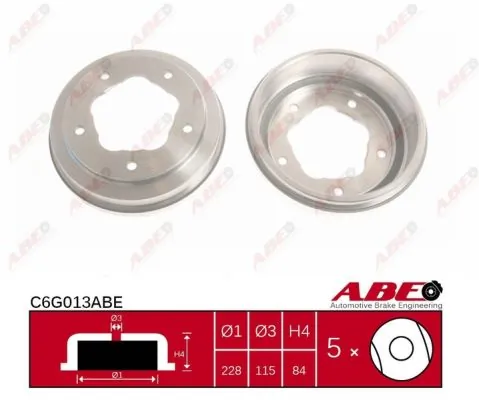 Барабан тормозной задний ABE C6G013ABE цена, от 39.45 USD