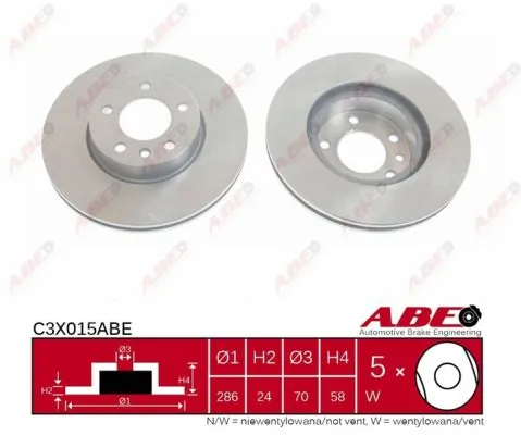 Тормоз дисковый передний ABE C3X015ABE цена, от 40.62 USD