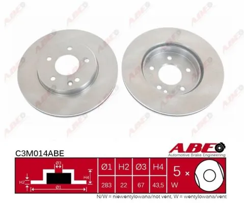 Тормоз дисковый передний ABE C3M014ABE цена, от 28.95 USD