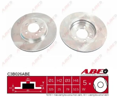 Тормоз дисковый передний ABE C3B026ABE цена, от 43.07 USD
