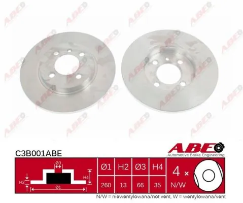 Тормоз дисковый передний ABE C3B001ABE цена, от 19.03 USD