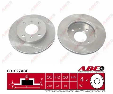Тормоз дисковый передний ABE C31027ABE цена, от 25.33 USD