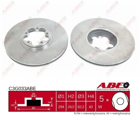 Тормоз дисковый передний ABE C3G033ABE цена, от 34.14 USD