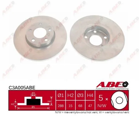 Тормоз дисковый передний ABE C3A005ABE цена, от 28.44 USD
