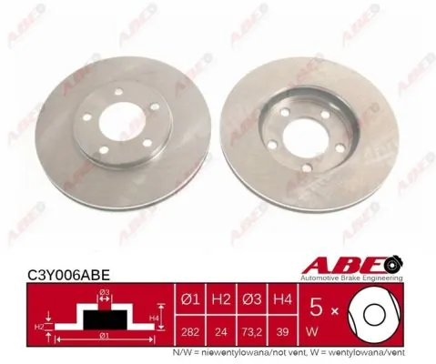 Тормоз дисковый передний ABE C3Y006ABE цена, от 31.38 USD