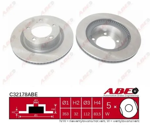 Тормоз дисковый передний ABE C32178ABE цена, от 61.45 USD