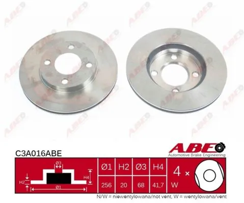 Тормоз дисковый передний ABE C3A016ABE цена, от 26.71 USD