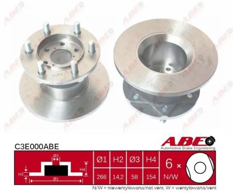 Тормоз дисковый передний ABE C3E000ABE цена, от 79.02 USD