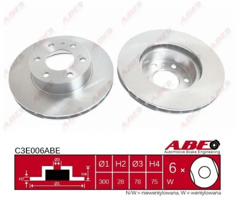 Тормоз дисковый передний ABE C3E006ABE цена, от 39.09 USD