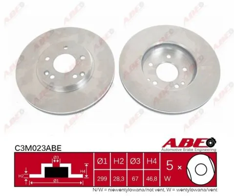 Тормоз дисковый передний ABE C3M023ABE цена, от 34.40 USD