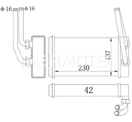 Радиатор печки (отопителя) Thermotec D6G009TT цена, от 35.37 USD