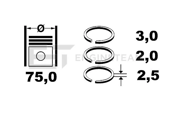 Купить 8921700000 NE/NPR Комплект поршневых колец на 1 цилиндр, стандарт