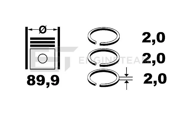 8921690000 NE/NPR Поршневые кольца на 1 цилиндр, STD