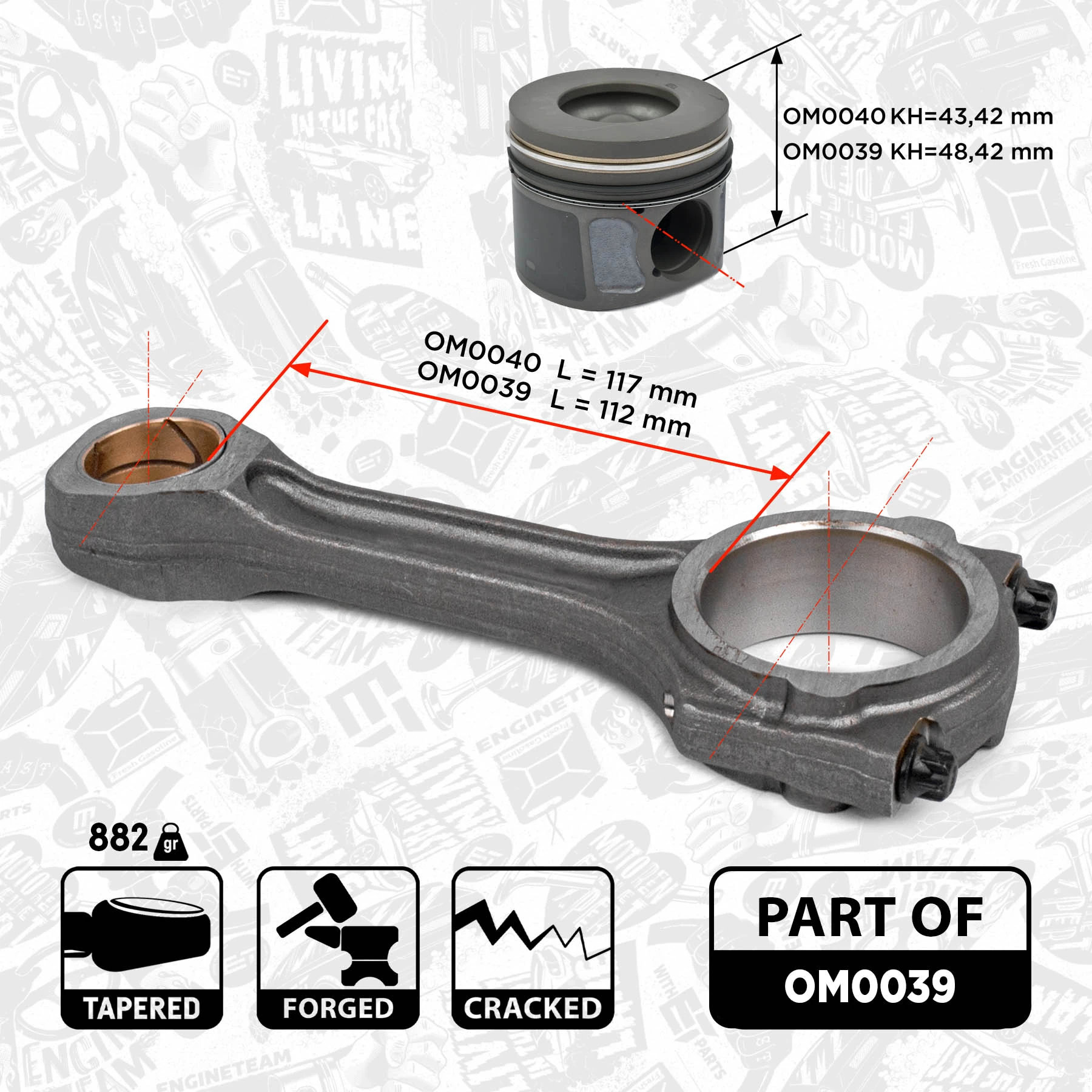 Купить 1717559 Ford Шатун поршня двигателя