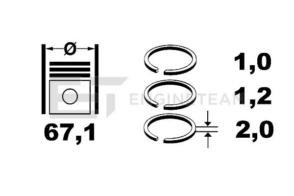 Купить 9507900 NE/NPR Комплект поршневых колец на 1 цилиндр, стандарт