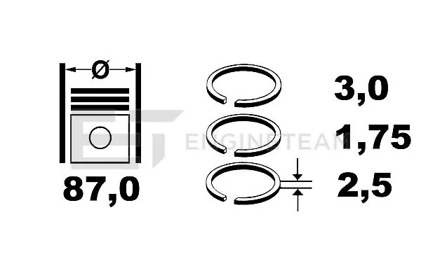 Купить 9384900 NE/NPR Комплект поршневых колец на 1 цилиндр, стандарт