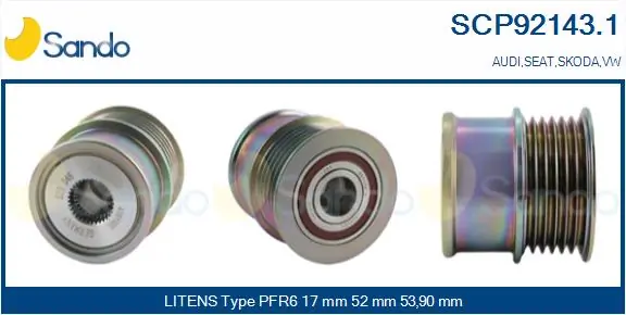 Polia do gerador Volkswagen Caddy 4 SAB, SAJ