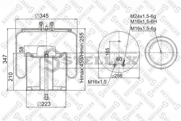Купить RML75022 Blacktech Пневмоподушка (пневморессора) моста заднего