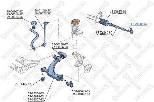 Ponta externa da barra de direção Peugeot 205 1 741A, C