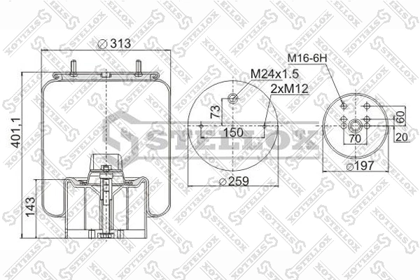 RML75072CP Blacktech Пневмоподушка моста