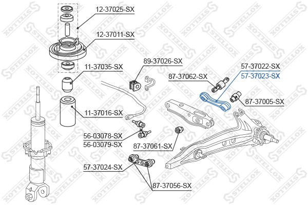 Верхний правый рычаг задней подвески RL523903H Raiso