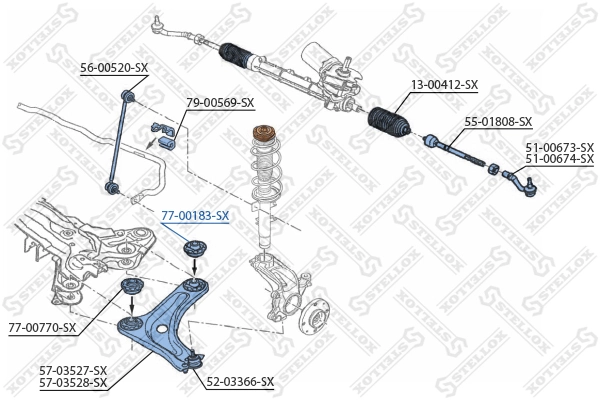 7700183SX Stellox Сайлентблок нижнего переднего рычага