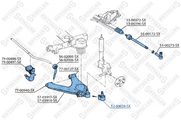 5200028SX Stellox Палец шаровой нижний