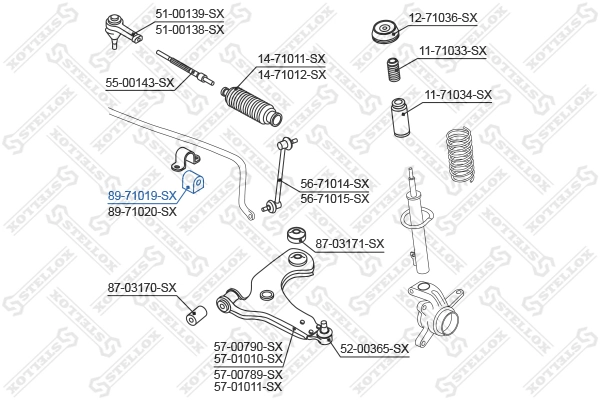 Разрезная втулка стабилизатора на Ford Fiesta COURIER J5S, J3S