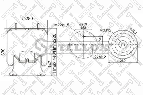 Рессора пневматической подвески Blacktech RML75115 цена, от 67.95 USD