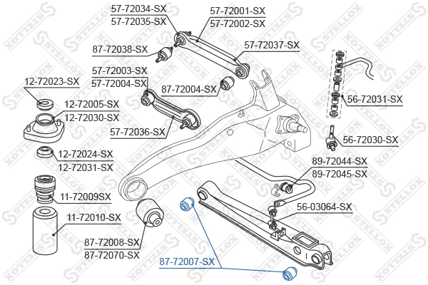8772007SX Stellox Сайлентблок задней тяги