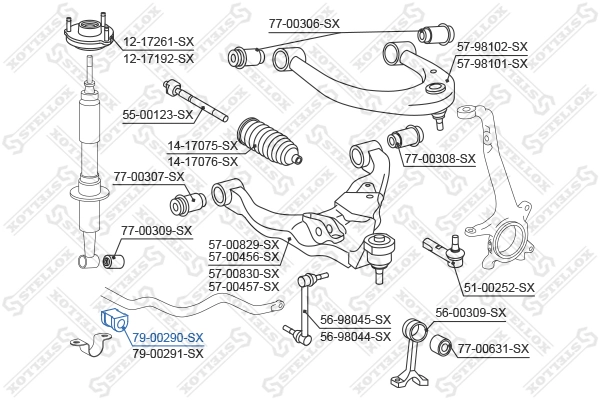 Разрезная втулка стабилизатора на Toyota Land Cruiser PRADO J150