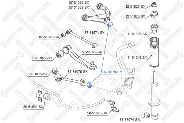 Купить J50533H Japan Cars Сайлентблок цапфы задней
