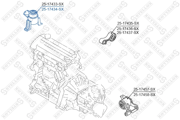 2517434SX Stellox Правая подушка двигателя