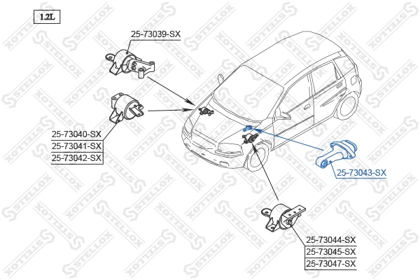 Задняя опора двигателя Euroex EX35402 цена, от 24.77 USD