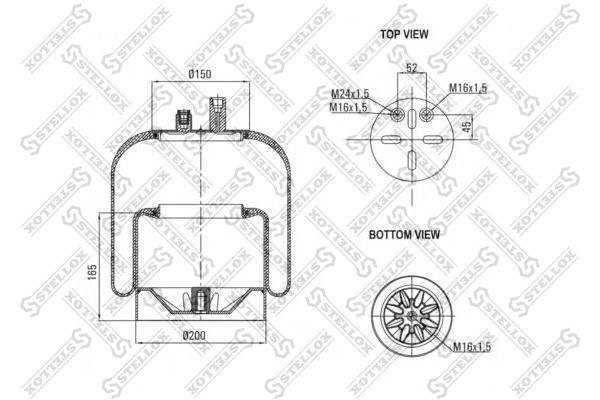 Пневморессора моста Mercedes A9423200121