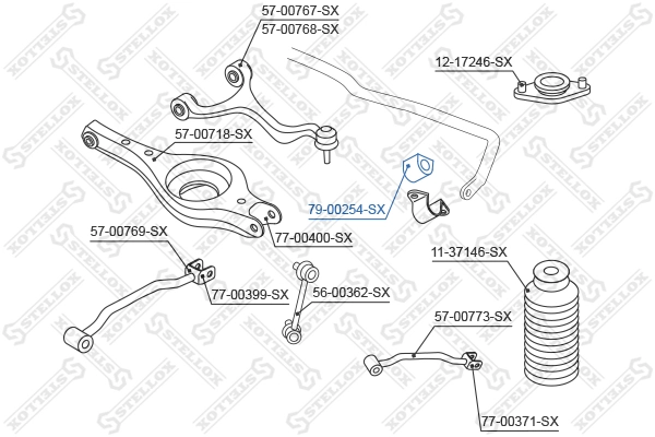 Резинка заднего стабилизатора Nissan Teana седан (J32) (2008 - 2013) цена, от 6.12 USD