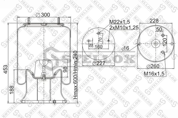 RML75260C7 Blacktech Пневмоподушка моста