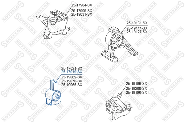2517019SX Stellox Подушка передней опоры двигателя
