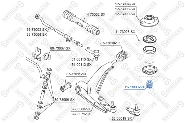 Буфер (отбойник) амортизатора переднего EX42884 Euroex