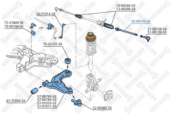 5500143SX Stellox Тяги рулевые