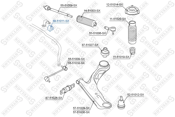 Купить J70524 Japan Cars Втулки переднего стабилизатора