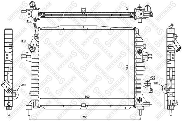 Радиатор охлаждения двигателя Kraft 1551541 цена, от 136.62 USD