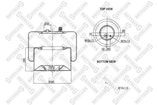 Пневмоподушка задняя Blacktech RML95294C24