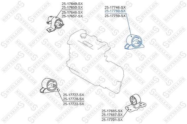 Задняя опора двигателя Asva 0212P12MTR цена, от 18.36 USD