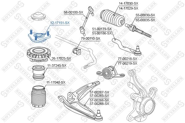  Опора переднего амортизатора Honda Civic 8