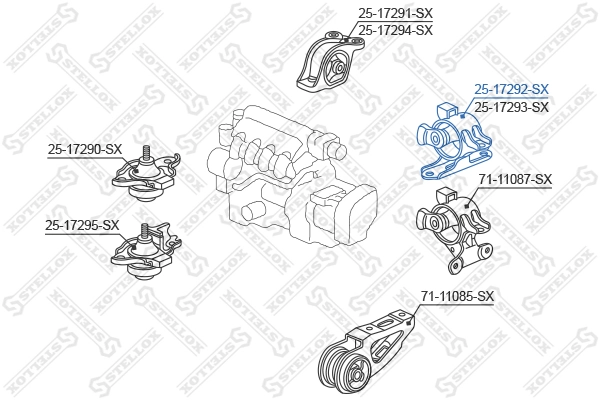 Опора КПП на Honda Jazz  GD, GE